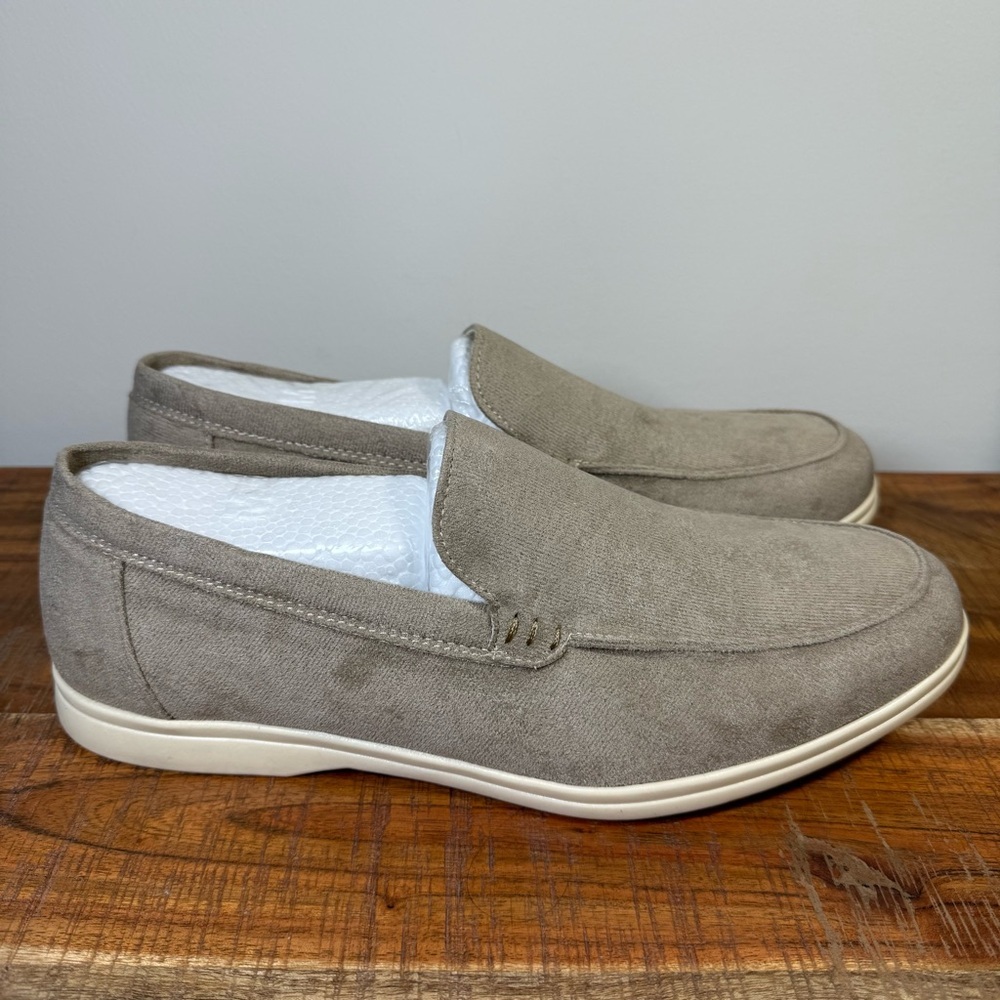 Old Money Men's Tan Suede Loafers, Size 44